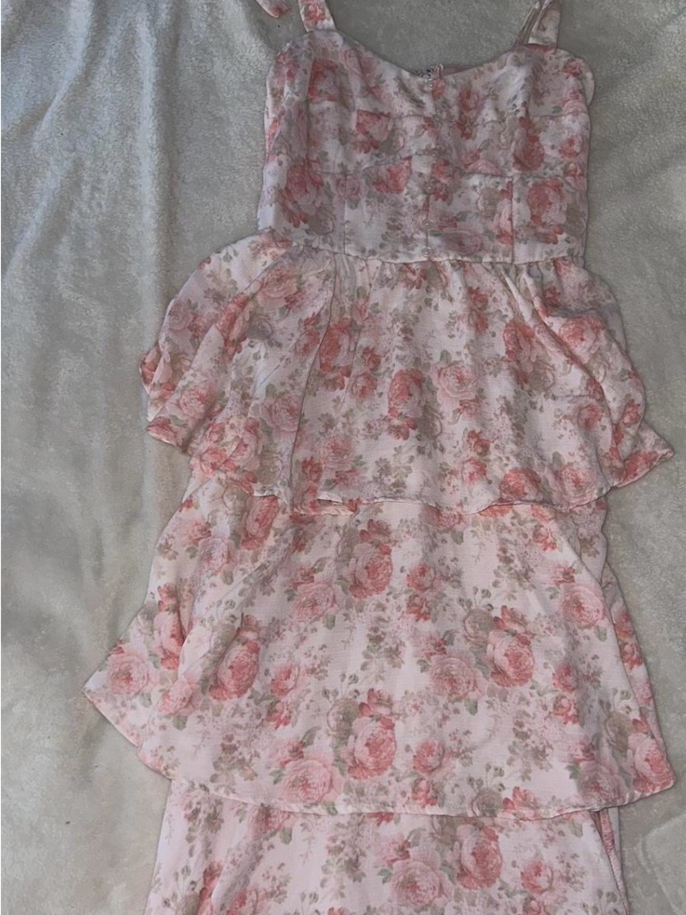Altar'd State Pink Floral Tiered Sundress